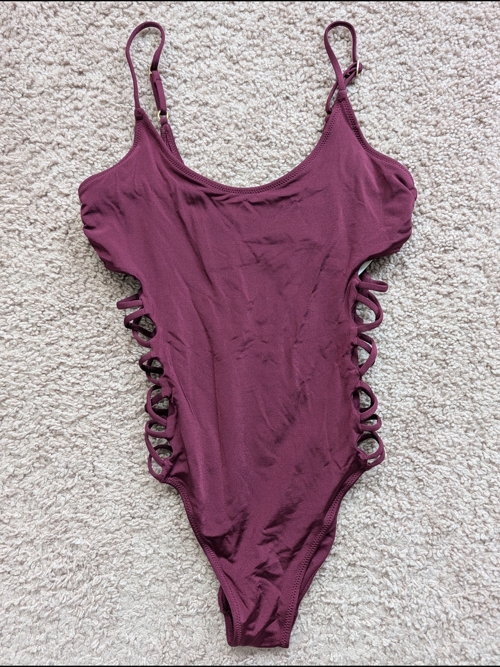 Abercrombie & Fitch Swim Womens Burgundy Red One Piece Bathing Suit Size Small